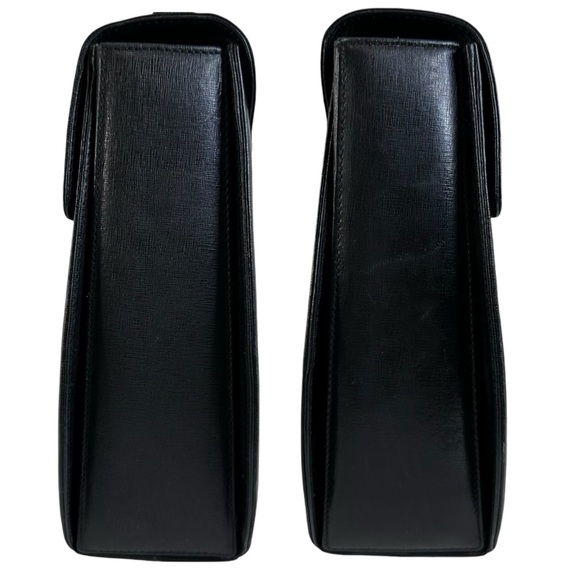 Authentic Salvatore Ferragamo Vinta Iconic Top Handle Handbag Leather Black 2Way - Picture 11 of 15